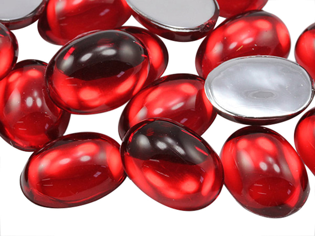 Red Ruby Oval Flat Back Cabochons