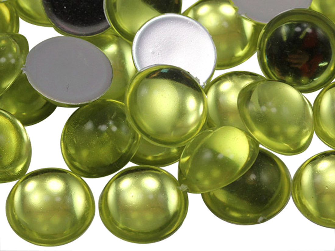 Yellow Jonquil Round Flat Back Cabochons