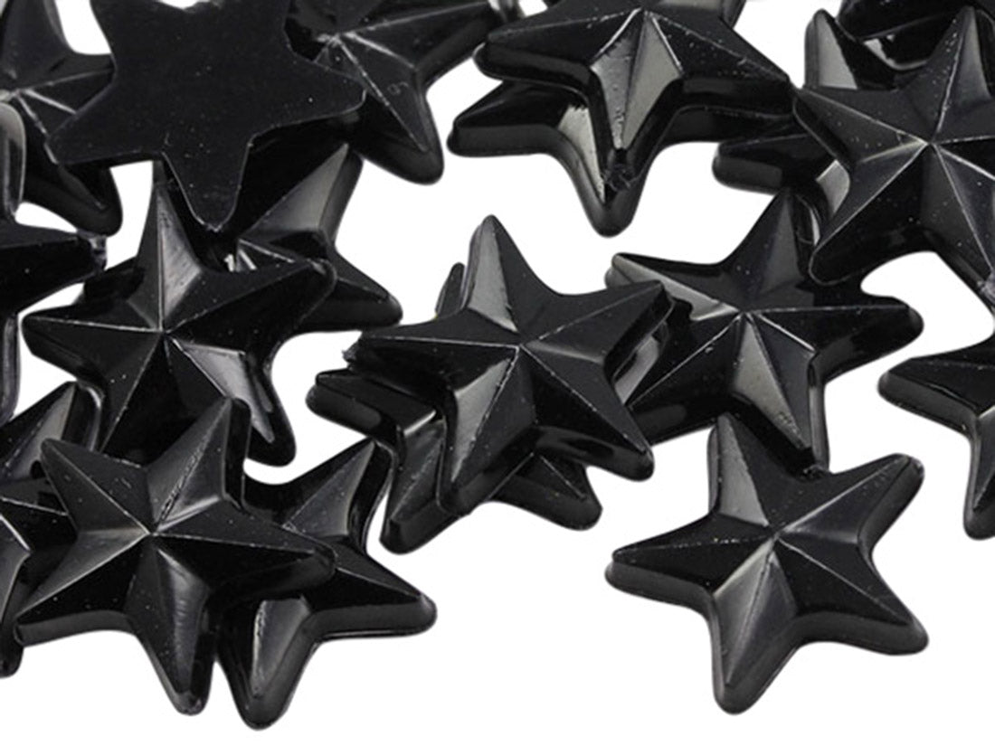 Black Flat Back Star Gems