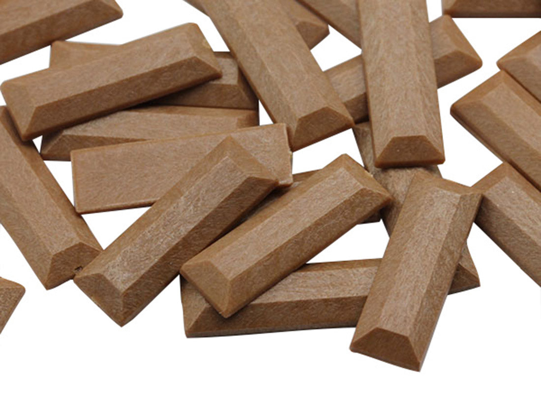 Brown Maple Baguette Flat Back Gems - 22x7mm - 40 Pieces