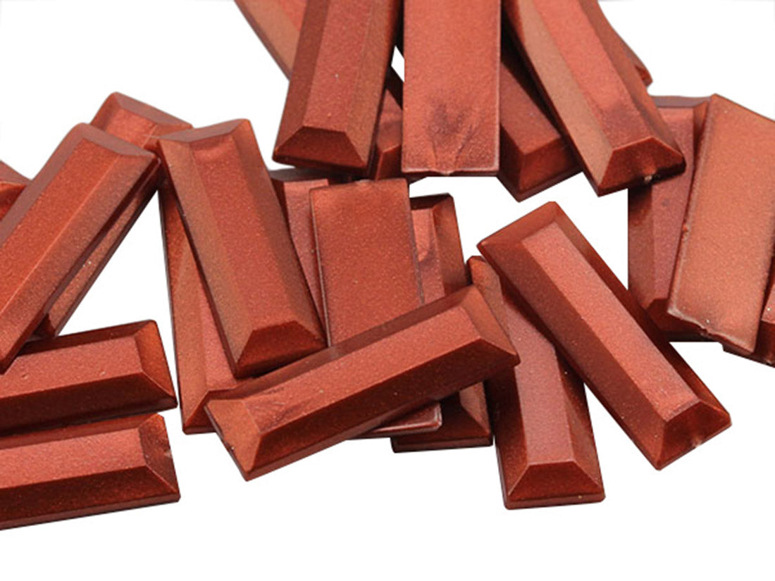 Brown Rust Baguette Flat Back Gems - 22x7mm - 40 Pieces