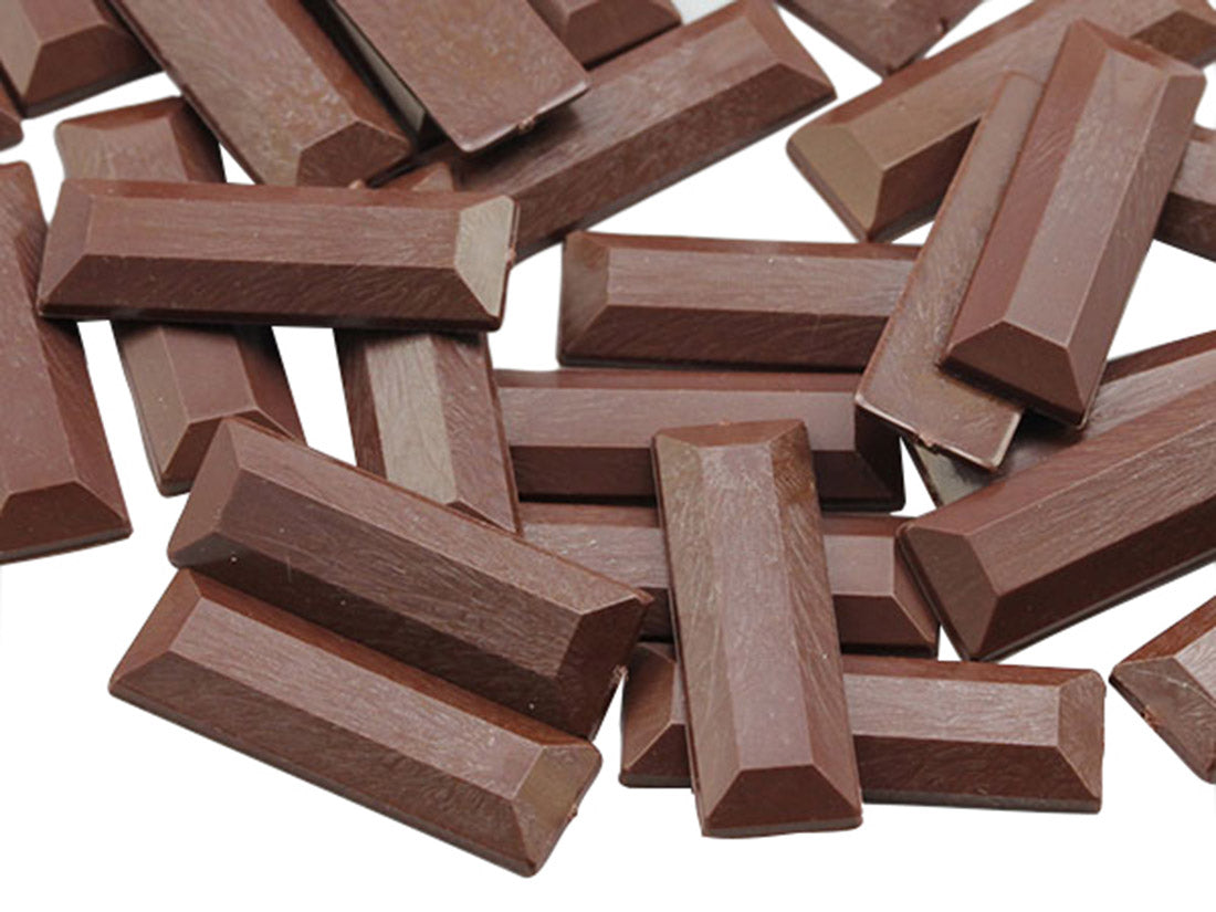 Brown Walnut Baguette Flat Back Gems - 22x7mm - 40 Pieces