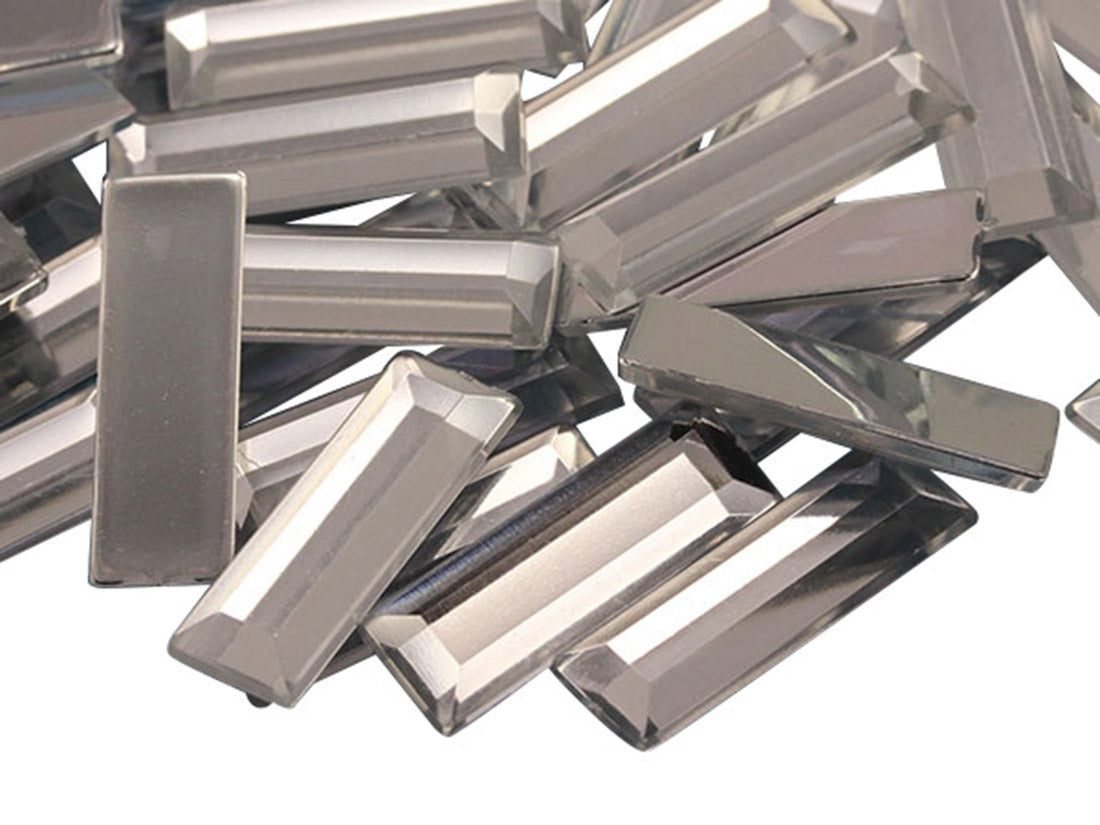 Crystal Clear Baguette Flat Back Gems - 22x7mm - 40 Pieces