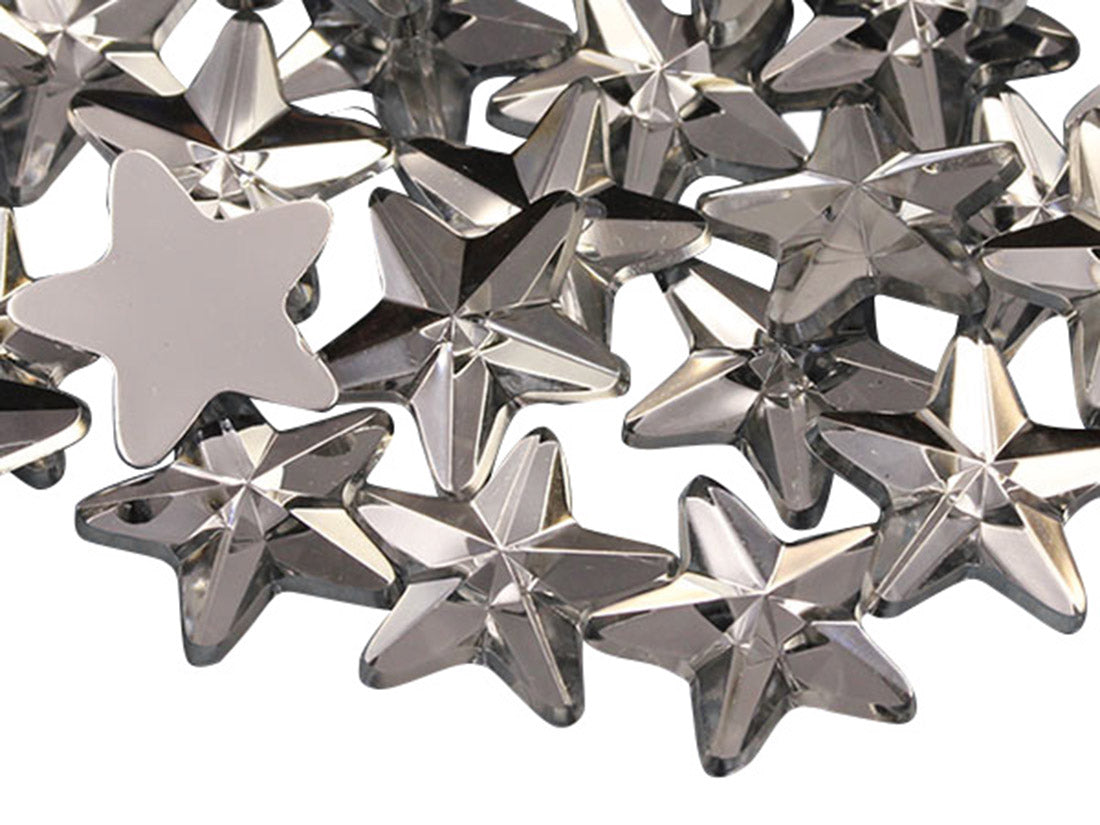Crystal Clear Flat Back Star Gems