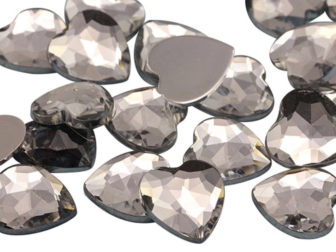 Crystal Clear Heart Flat Back Gems