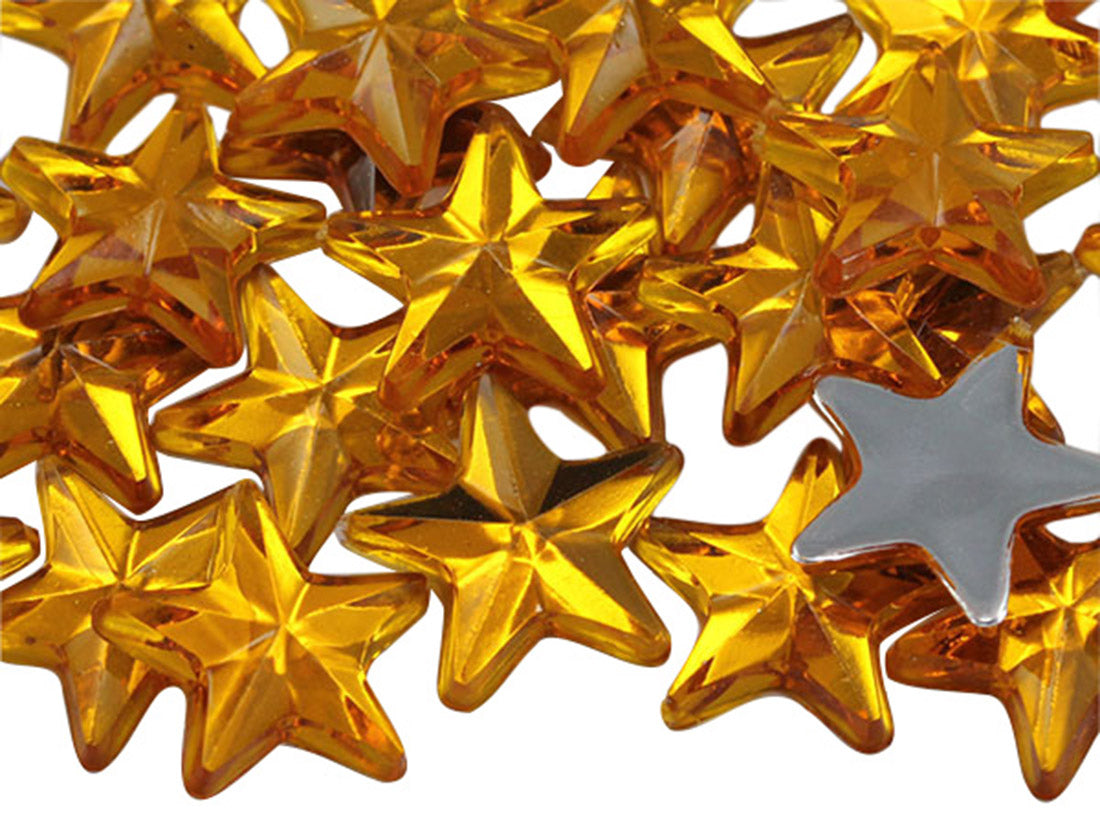 Gold Topaz Flat Back Star Gems