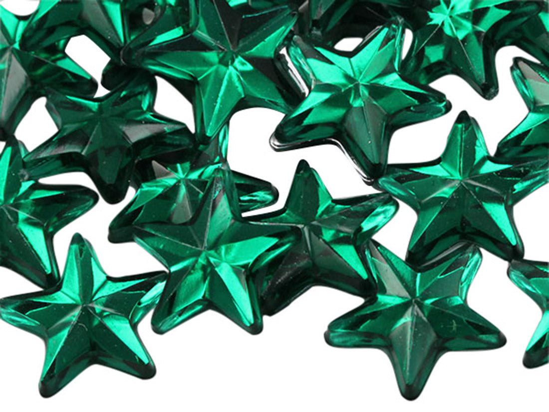 Green Emerald Flat Back Star Gems