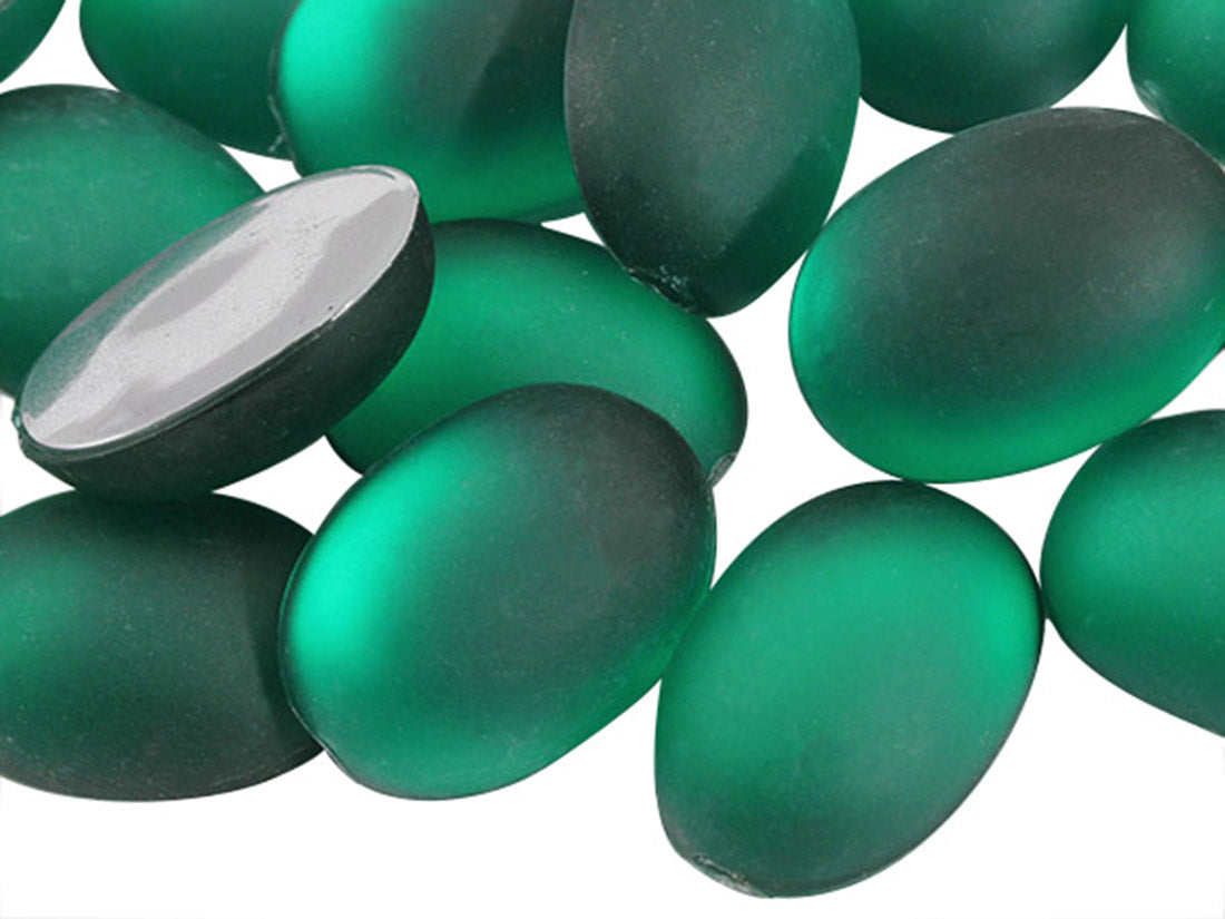 Green Emerald Frosted Oval Gems