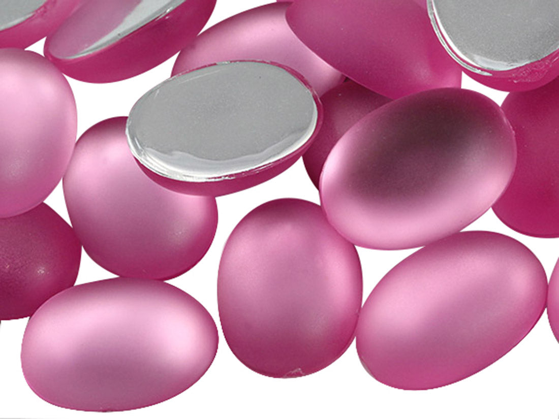 Pink Frosted Oval Gems