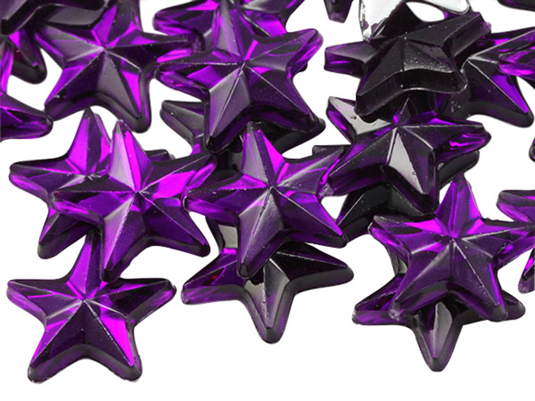 Purple Amethyst Flat Back Star Gems