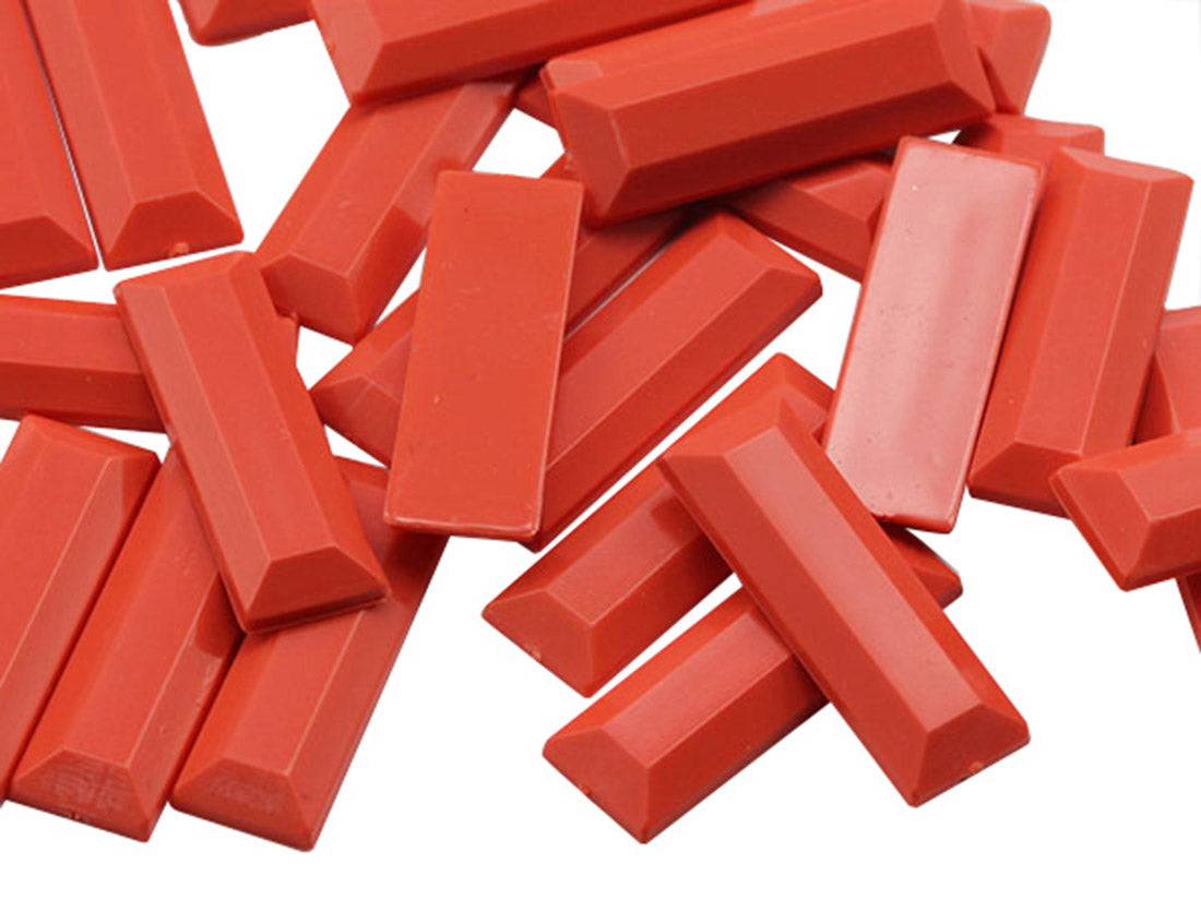 Red Coral Baguette Flat Back Gems - 22x7mm - 40 Pieces