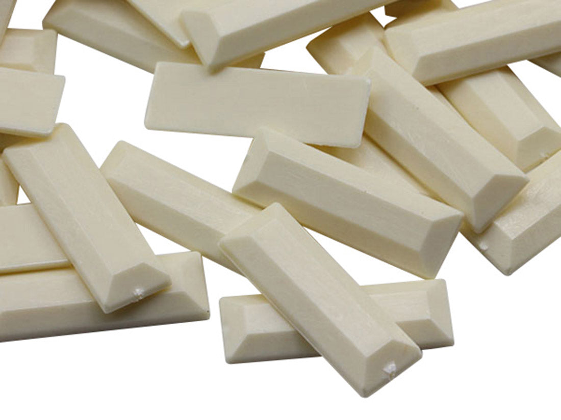 White Bone Baguette Flat Back Gems - 22x7mm - 40 Pieces