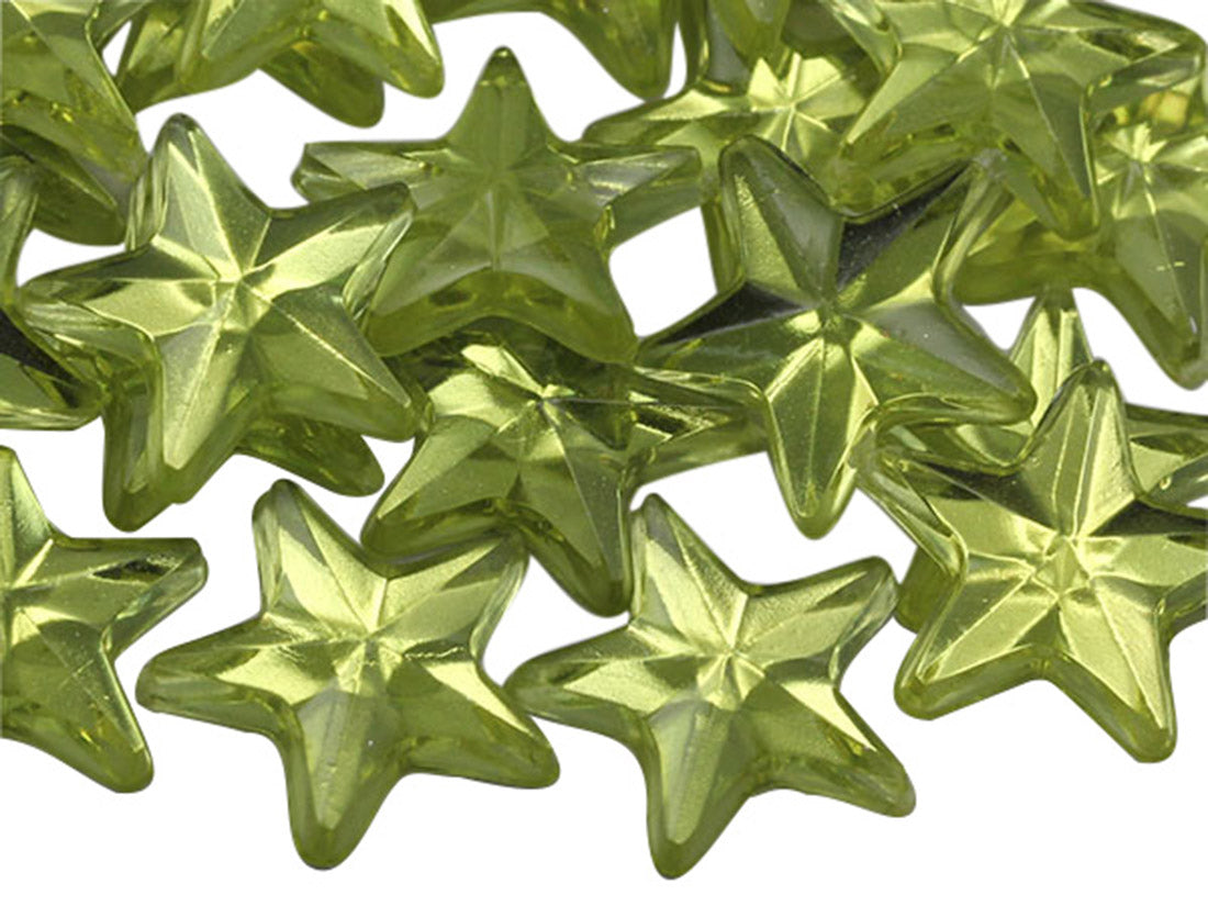 Yellow Jonquil Flat Back Star Gems - 15mm - 35 Pieces