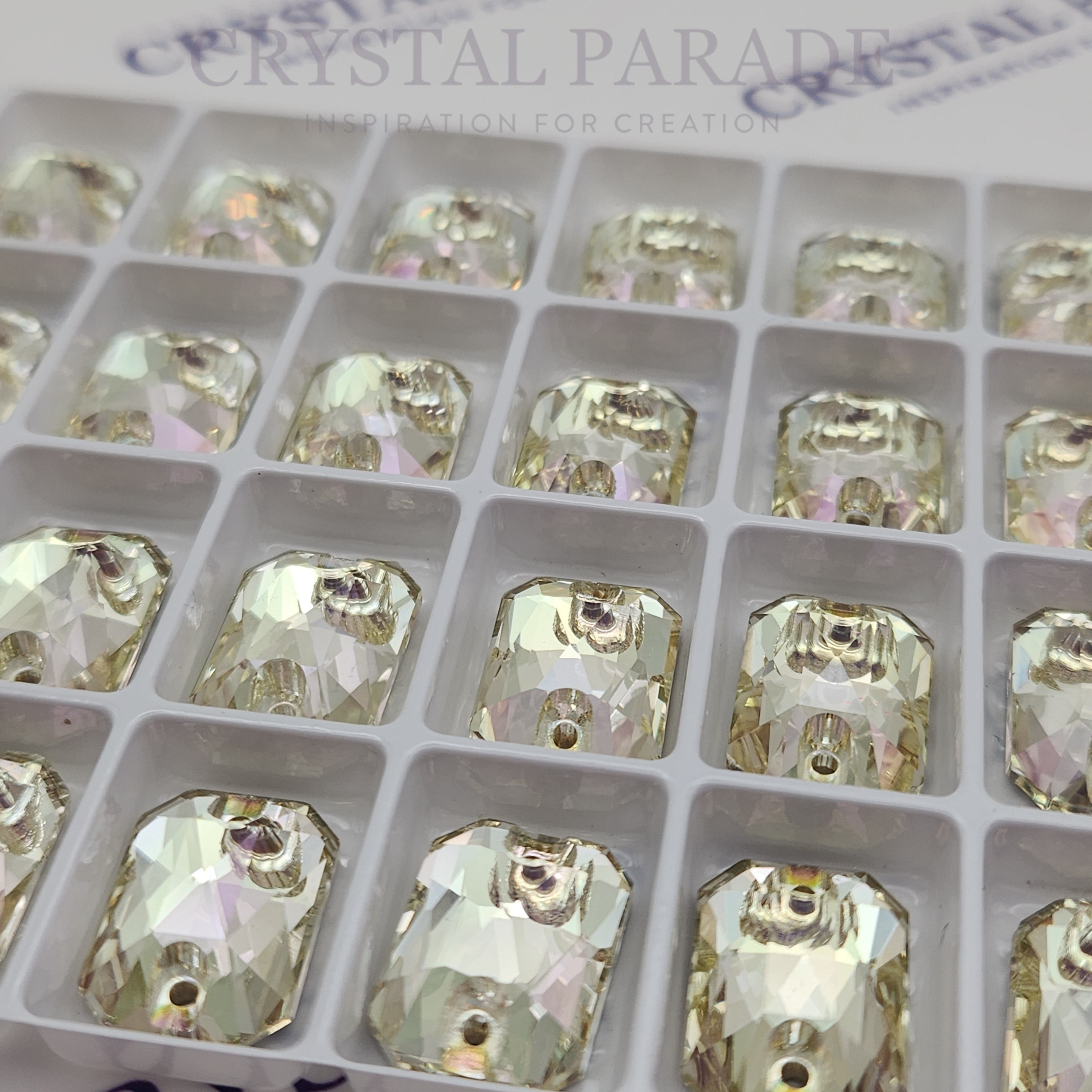 Limited Edition - Zodiac Sew on Stone Emerald Cut - Luminous Green