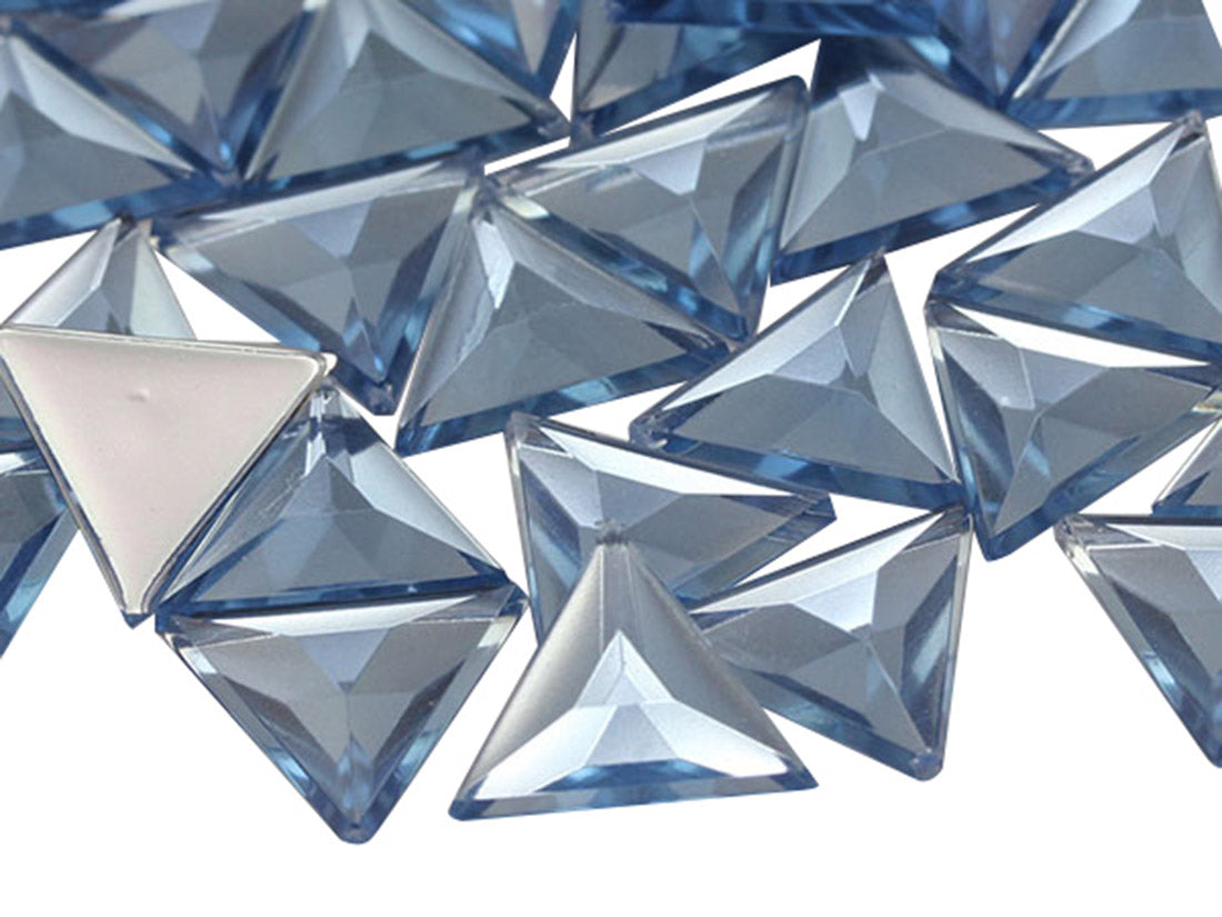 Blue Light Sapphire Flat Back Triangle Gems