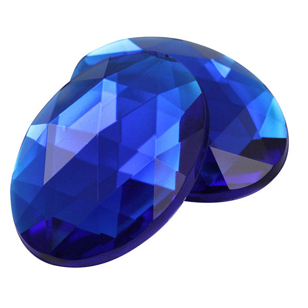 Blue Sapphire Flat Back Oval Gems - 40x30mm - 4 Pieces