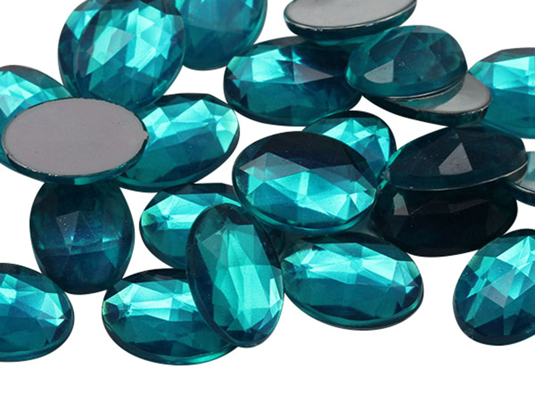 Blue Zircon Flat Back Oval Gems