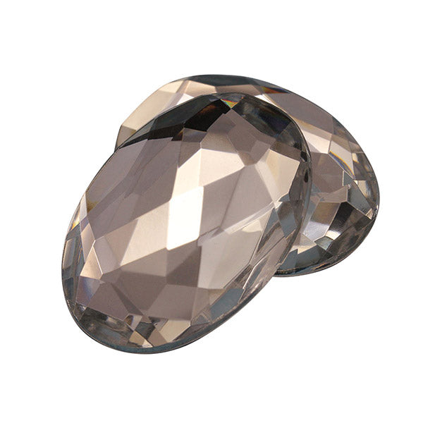 Crystal Clear Flat Back Oval Gems - 40x30mm - 4 Pieces