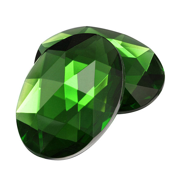 Green Peridot Flat Back Oval Gems - 40x30mm - 4 Pieces