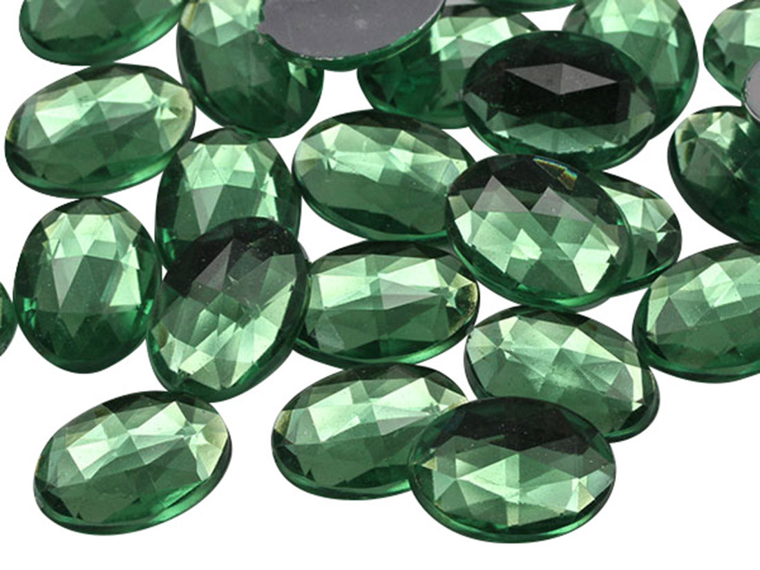 Green Peridot .PD Flat Back Oval Gems