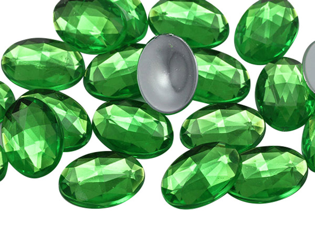 Green Peridot .PD2 Flat Back Oval Gems
