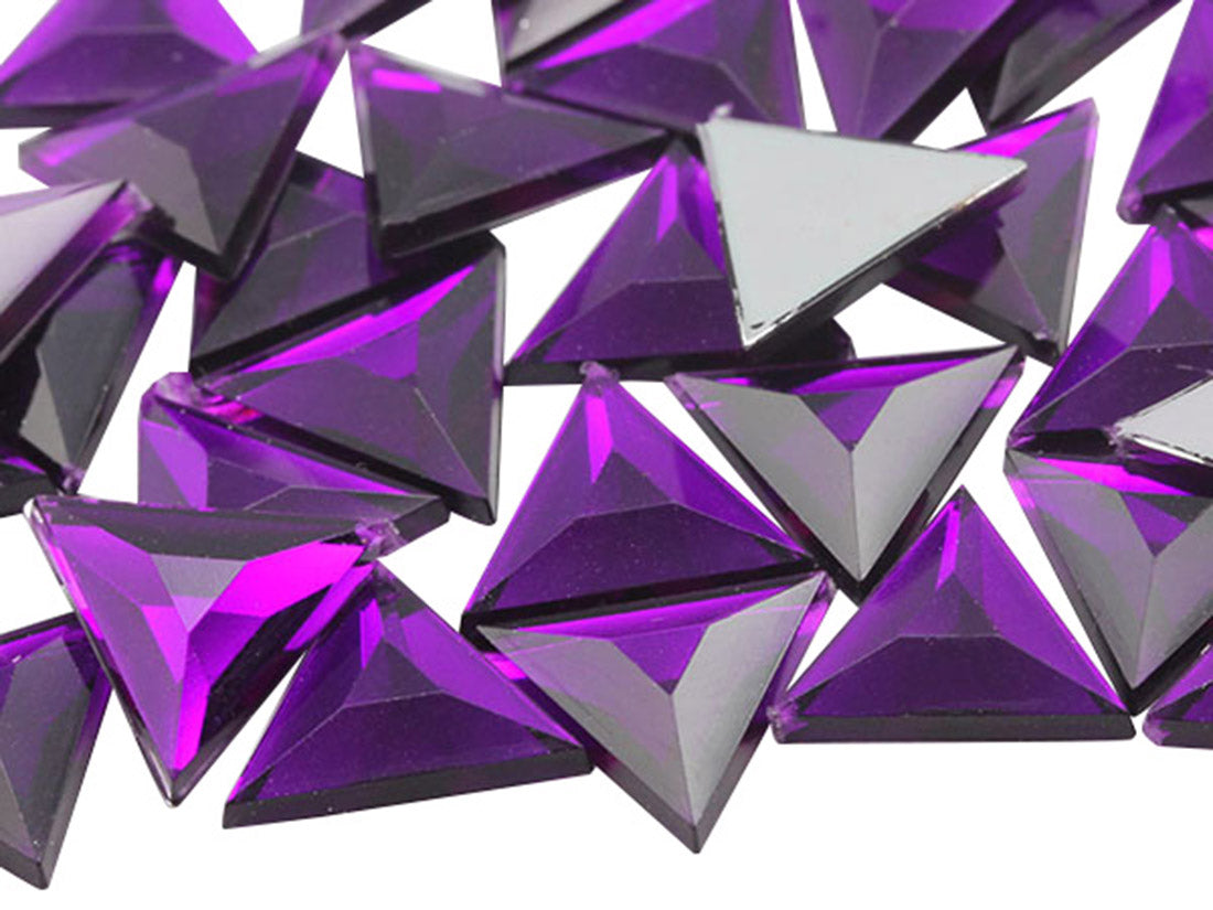Purple Amethyst Flat Back Triangle Gems