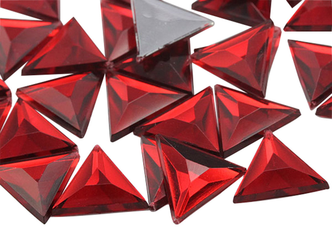 Red Ruby Flat Back Triangle Gems