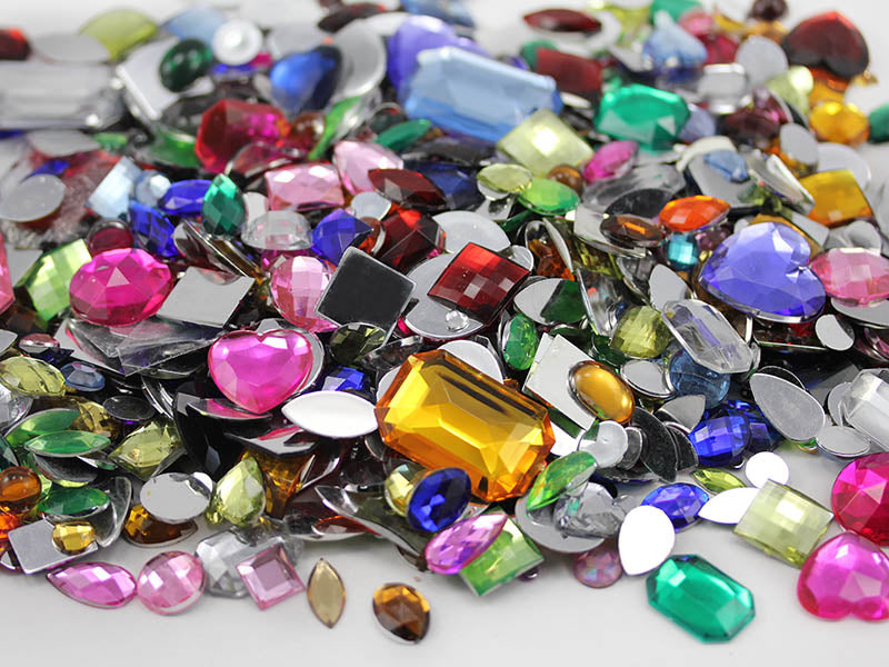 Assorted Colors Flat Back Gems In Bulk