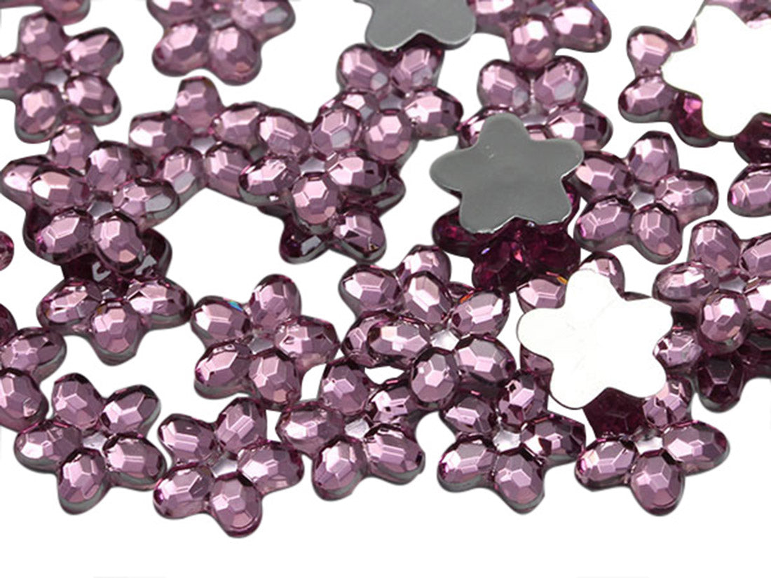 Pink Flat Back Flower Gems