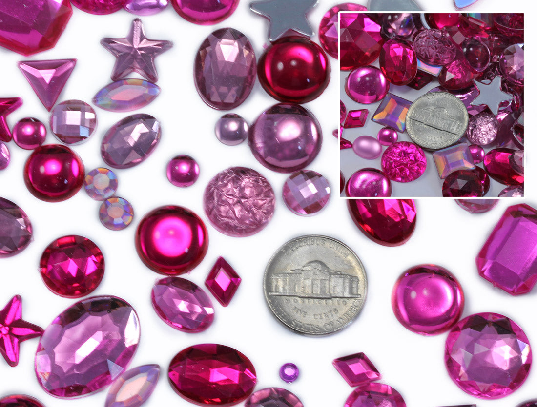 Pink Flat Back Gems In Bulk