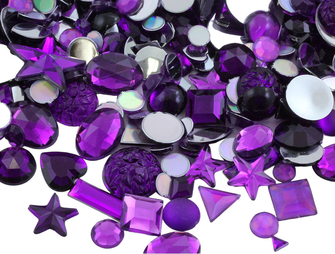Purple Flat Back Gems In Bulk