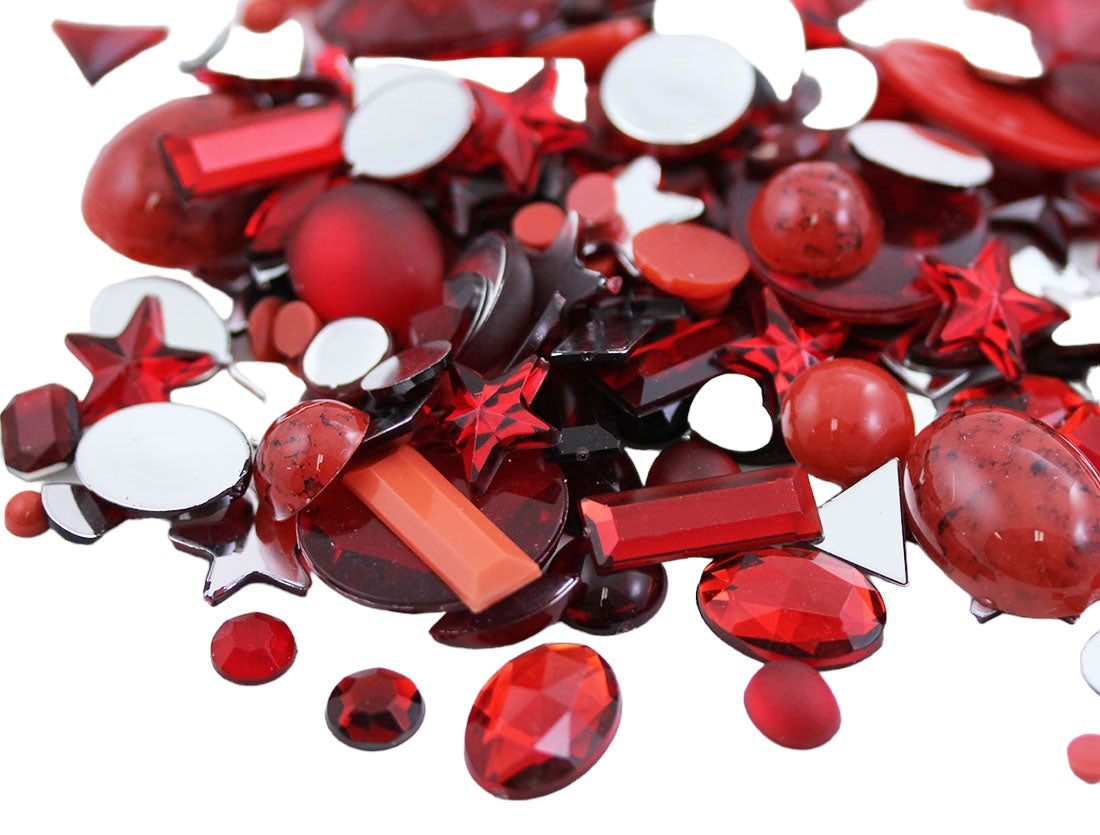 Red Flat Back Gems In Bulk