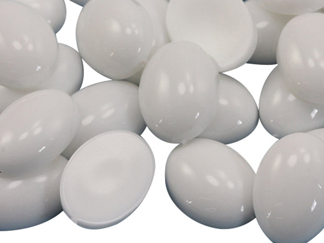 White Chalk Flat Back Oval Cabochons