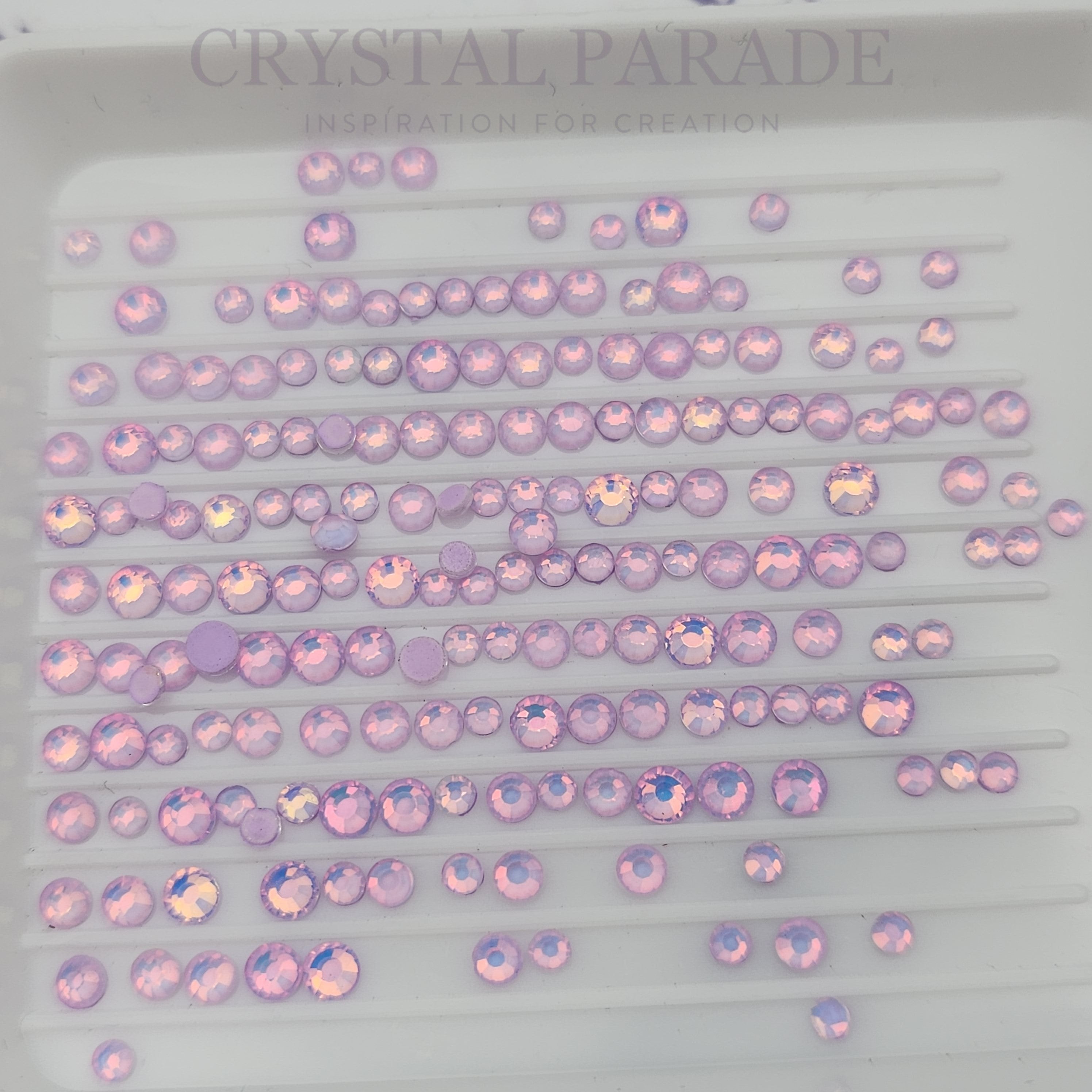 Zodiac Crystals Mixed Sizes Pack of 200 - Light Amethyst Mocha Opal