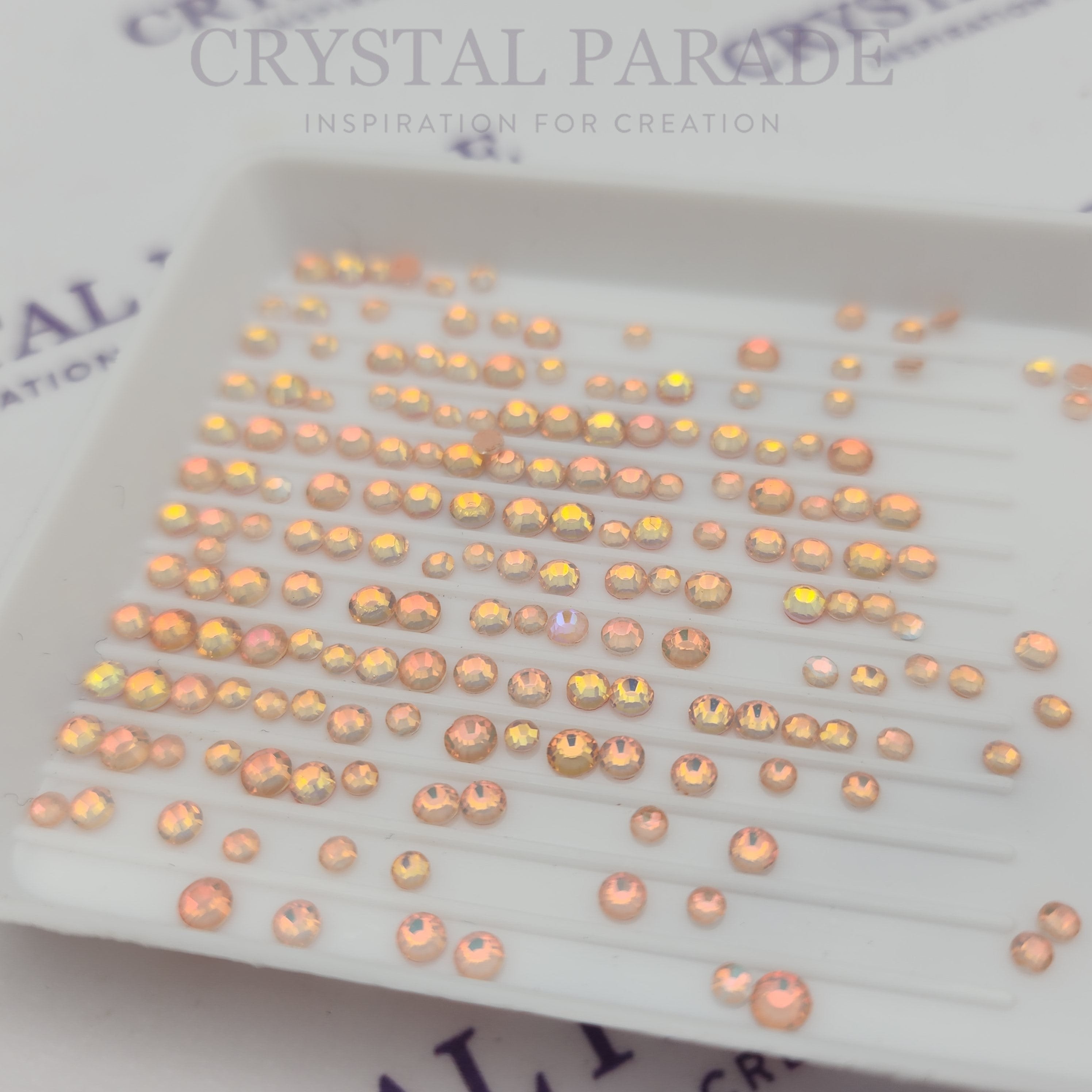 Zodiac Crystals Mixed Sizes Pack of 200 - Peach Mocha Opal