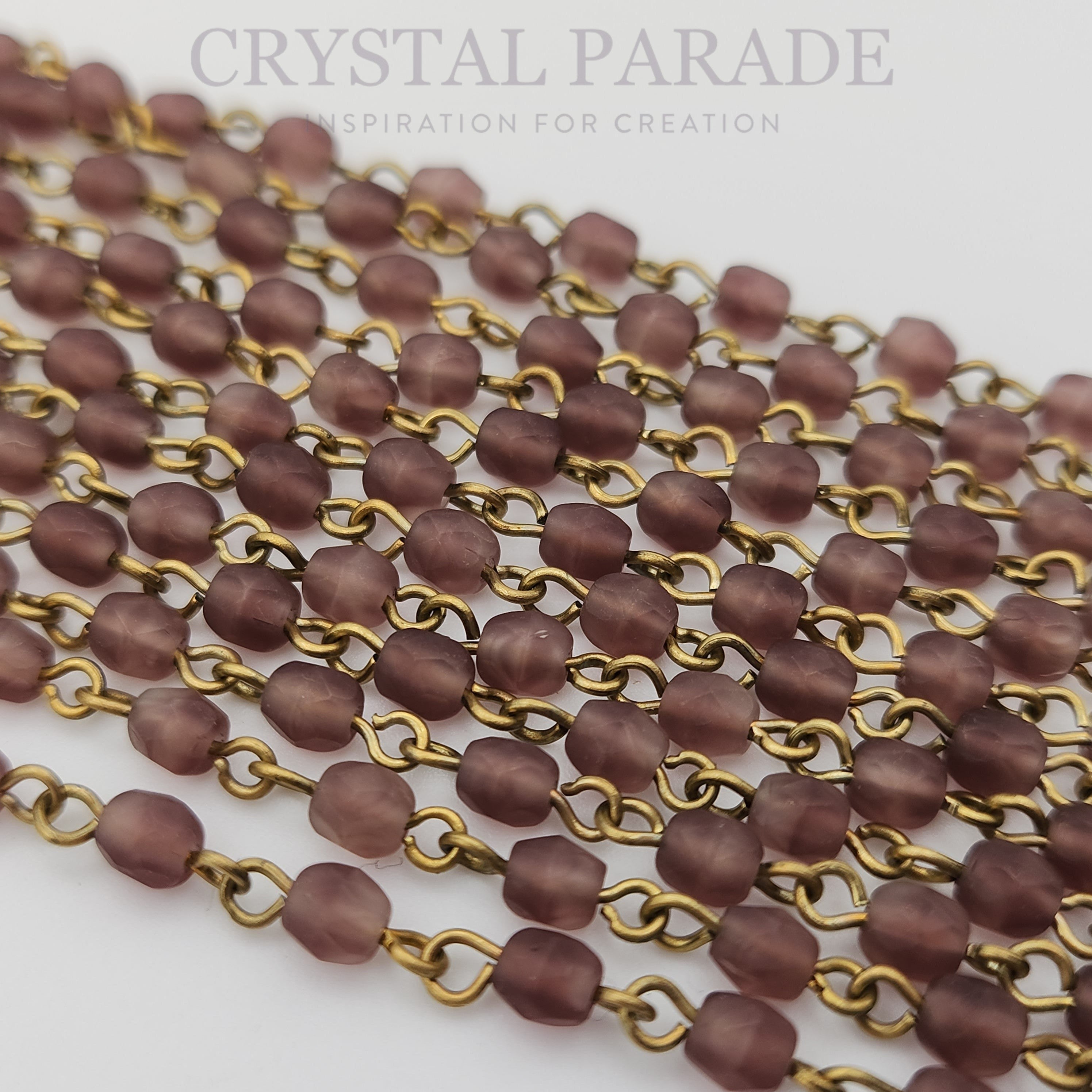 Preciosa Vintage Beaded Chain - Amethyst Matte 1m