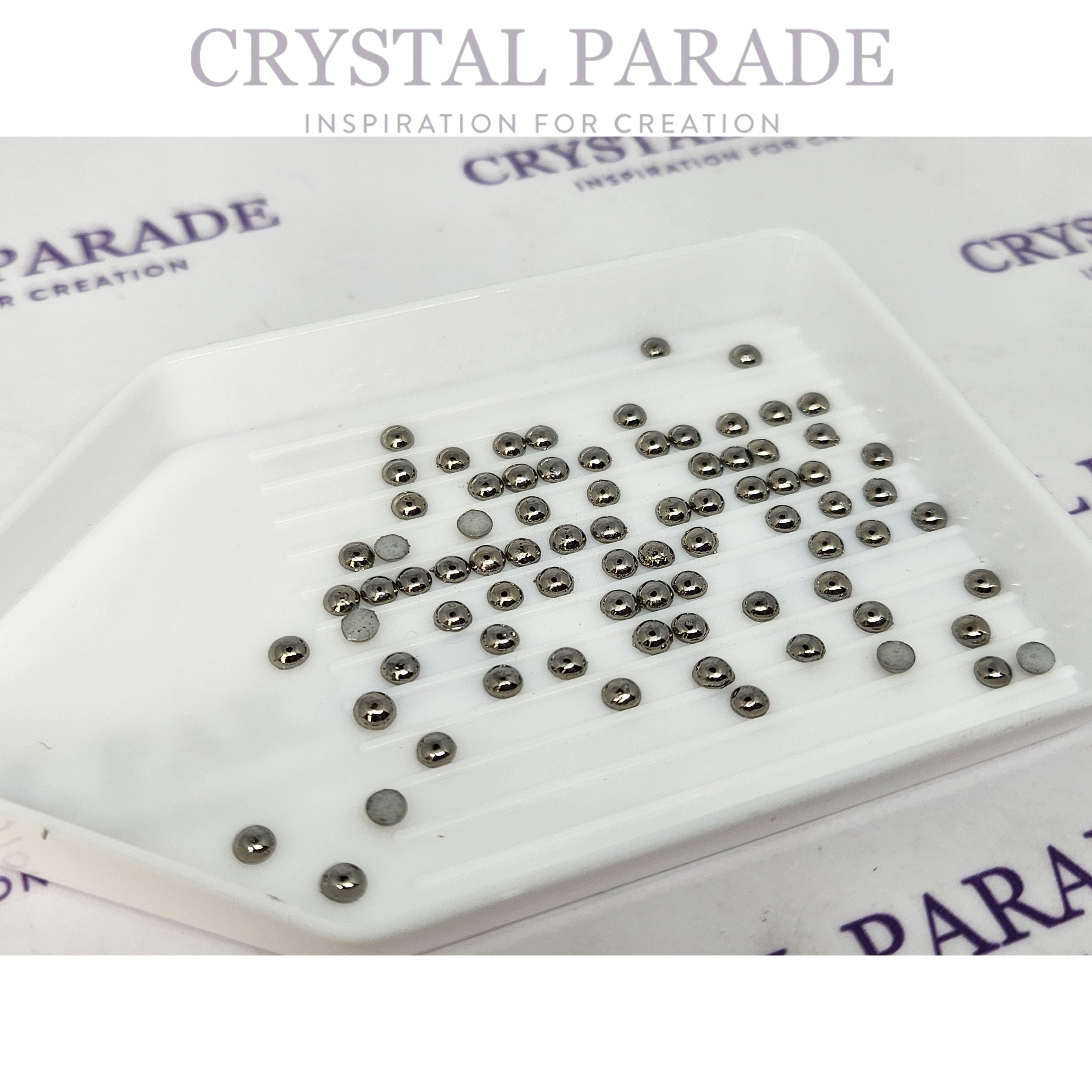 Zodiac Flatback Ceramic Pearls - Metallic Silver