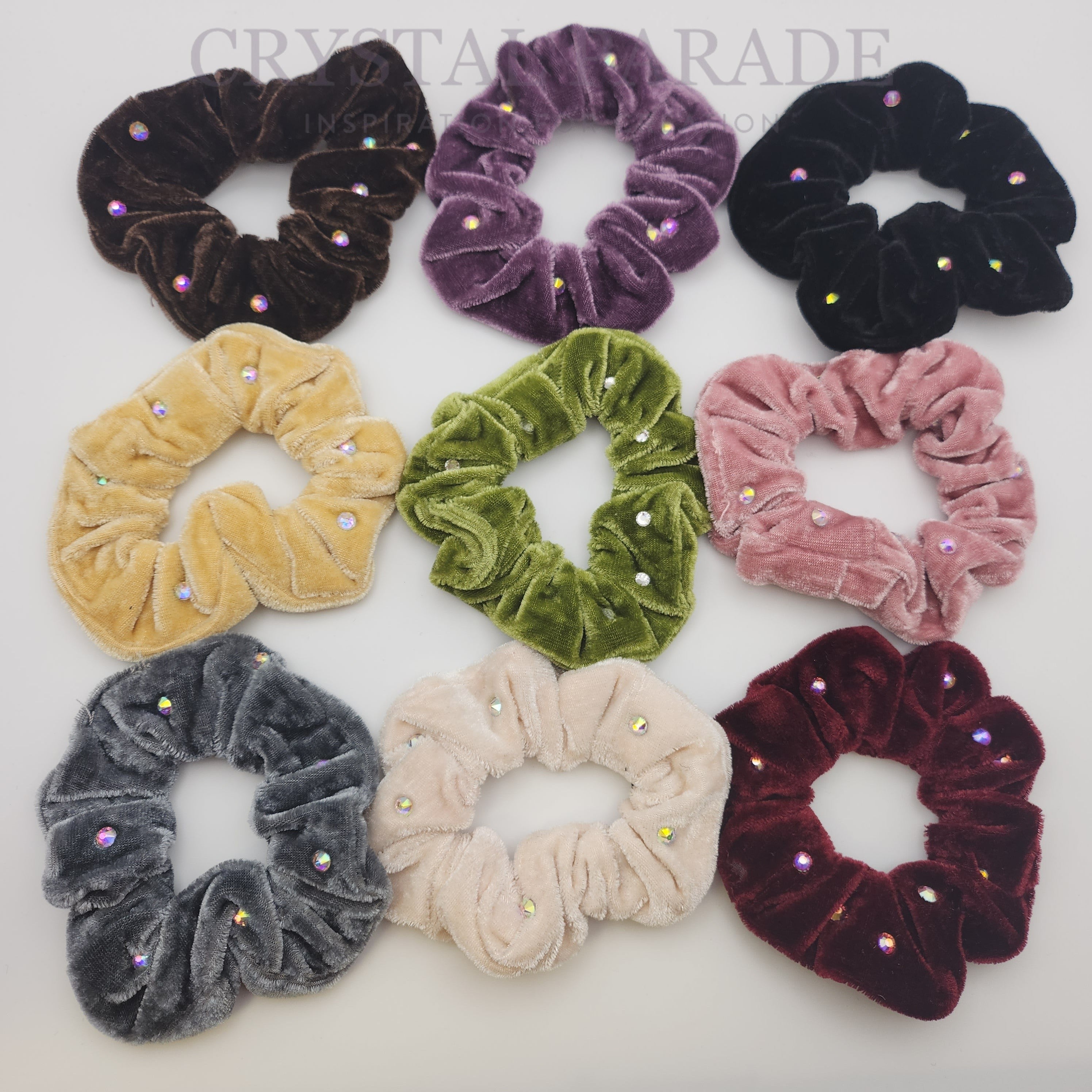 Sparkly Embellished Scrunchies - Various Colours