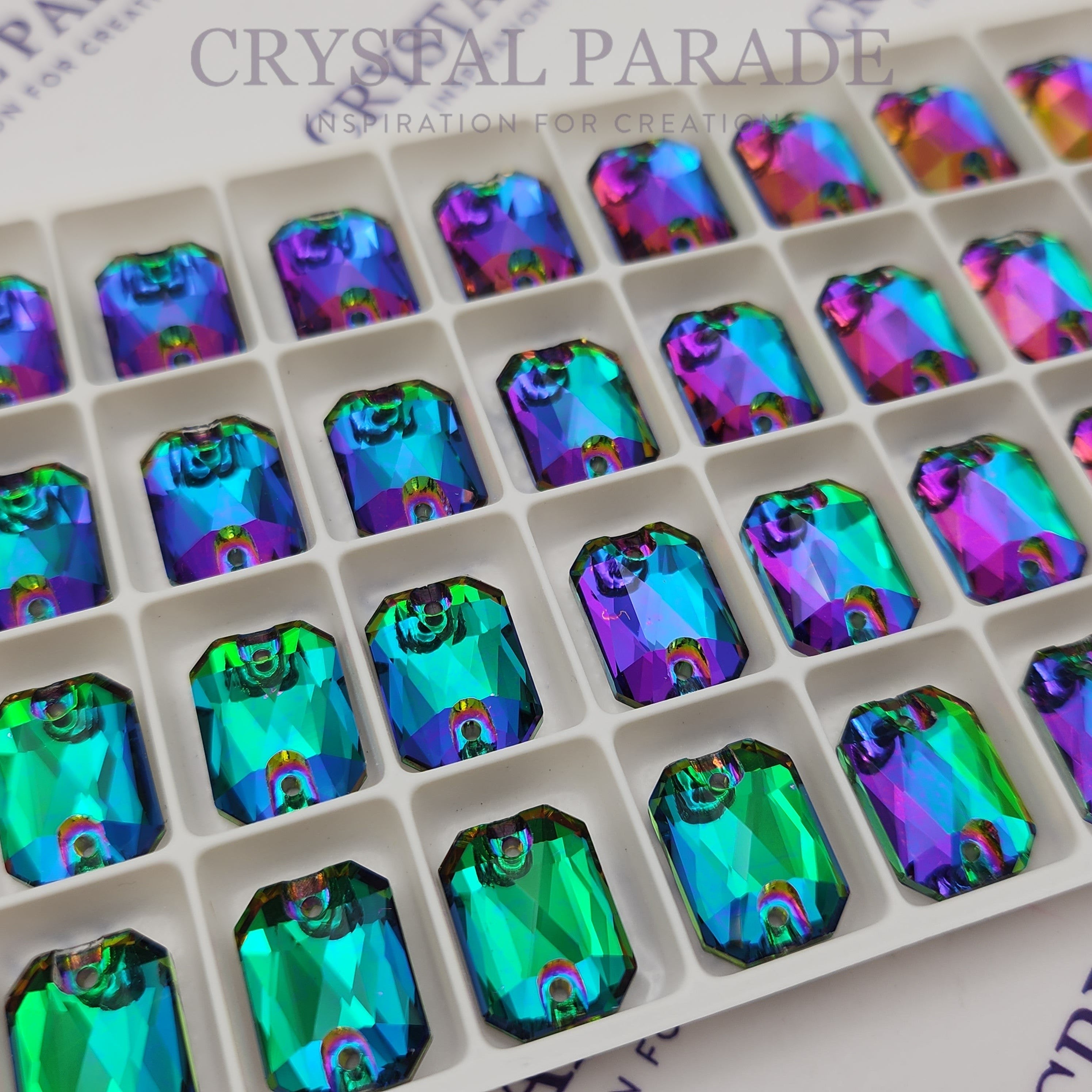 Zodiac Sew on Stone Emerald Cut - Volcano Green