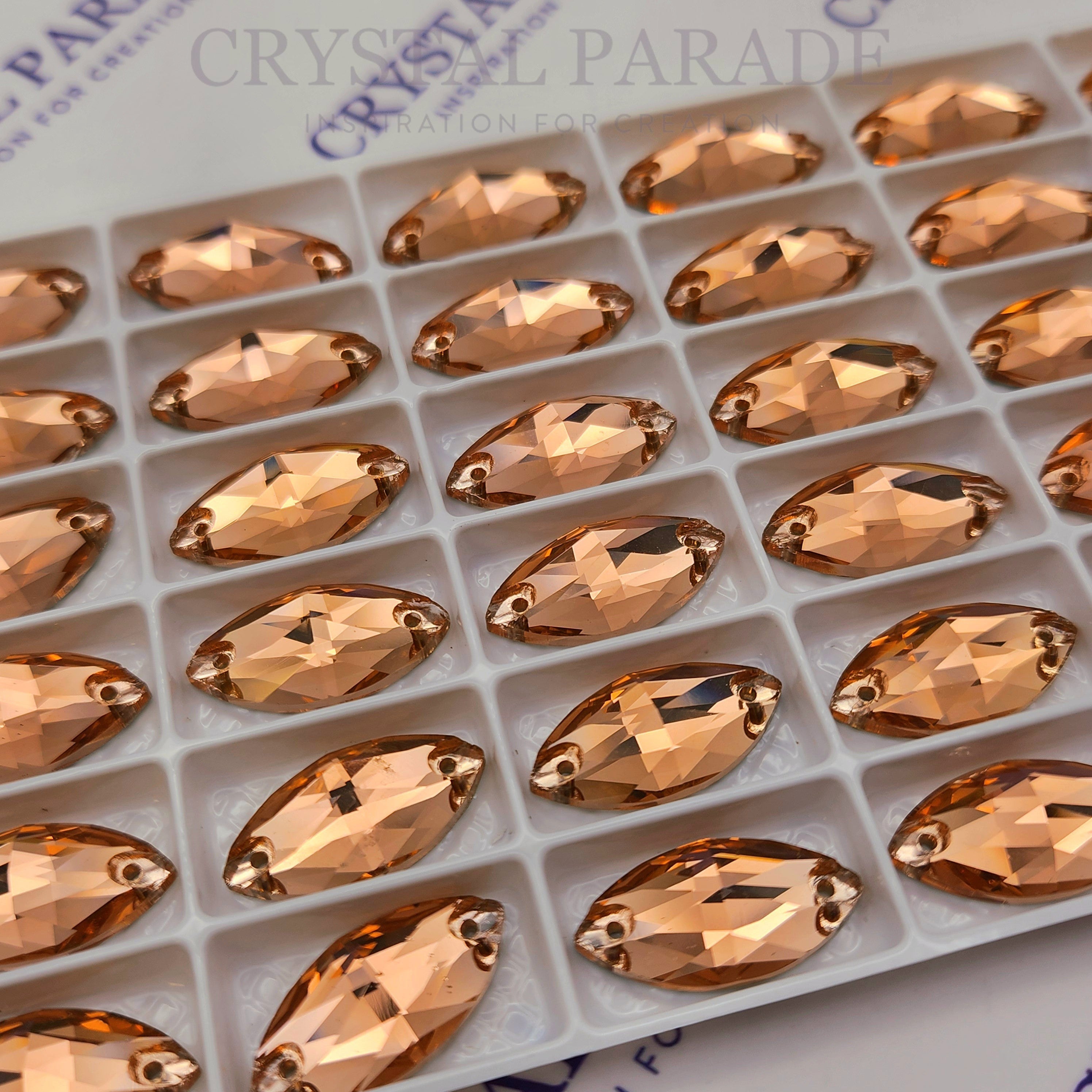 Limited Edition - Zodiac Crystal Navette Sew on Stone - Light Peach