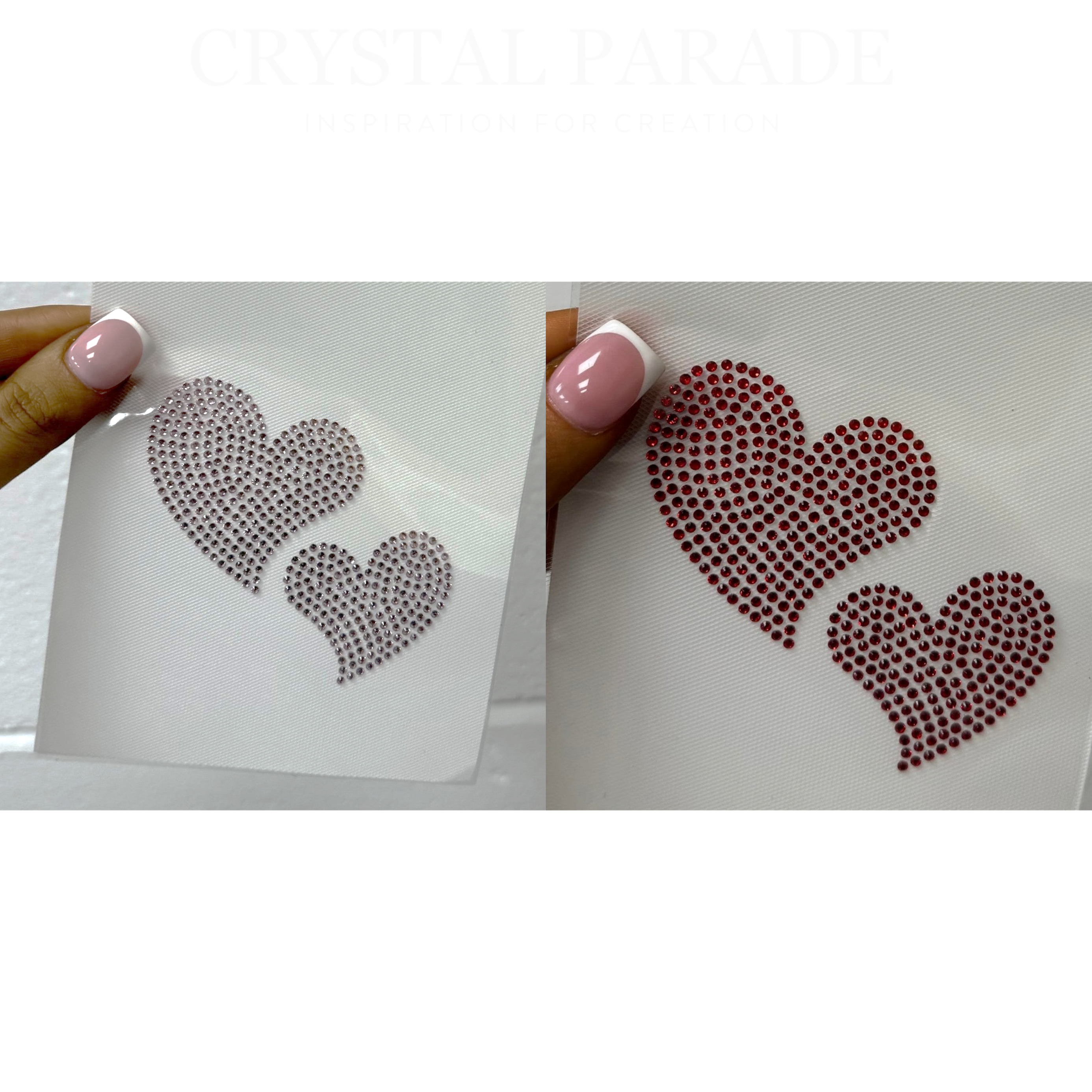 Zodiac Hotfix Crystal Iron on Transfers - Hearts