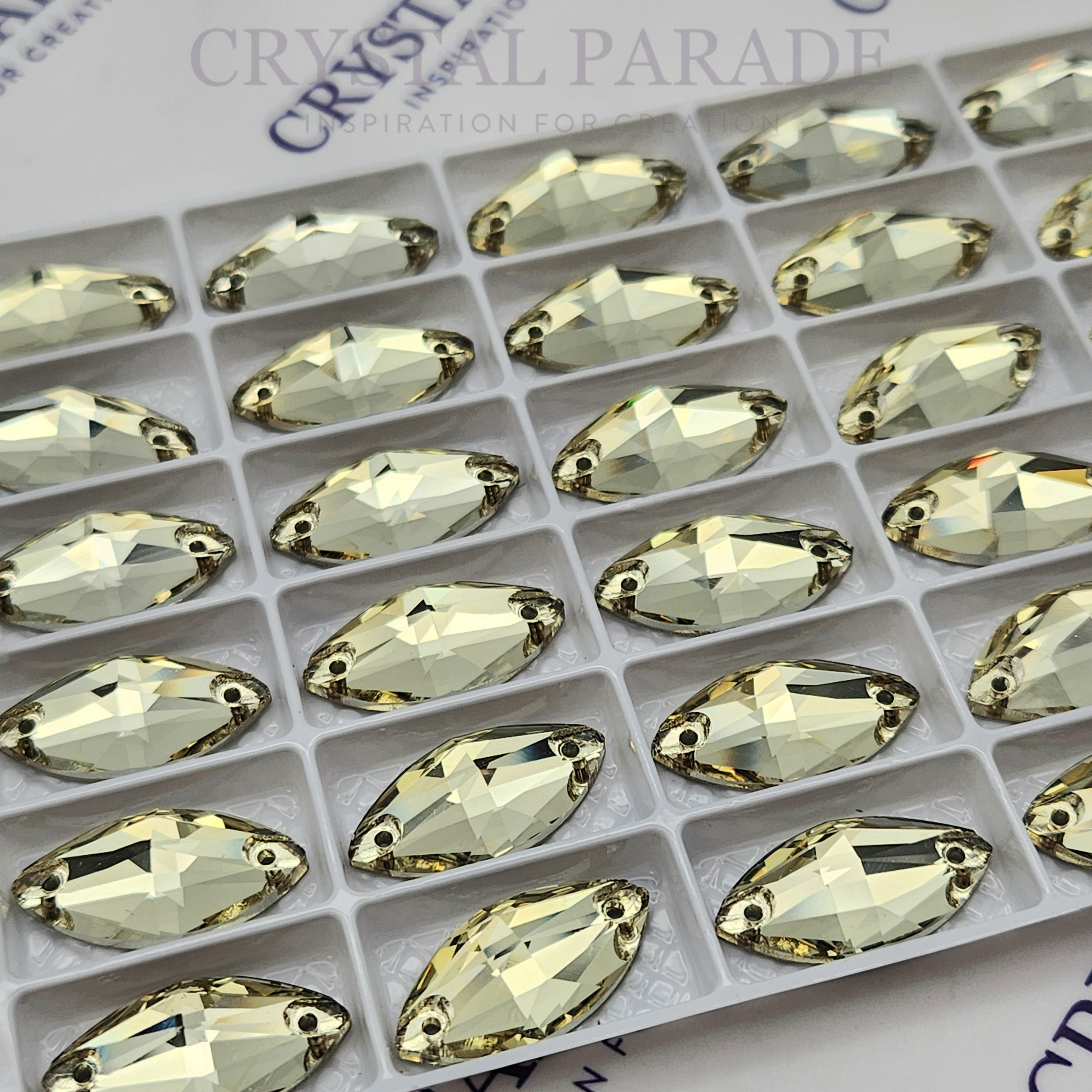 Limited Edition - Zodiac Crystal Navette Sew on Stone - Jonquil