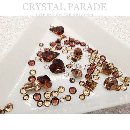 Swarovski & Preciosa 3D Crystal Mix - Mocha Mousse