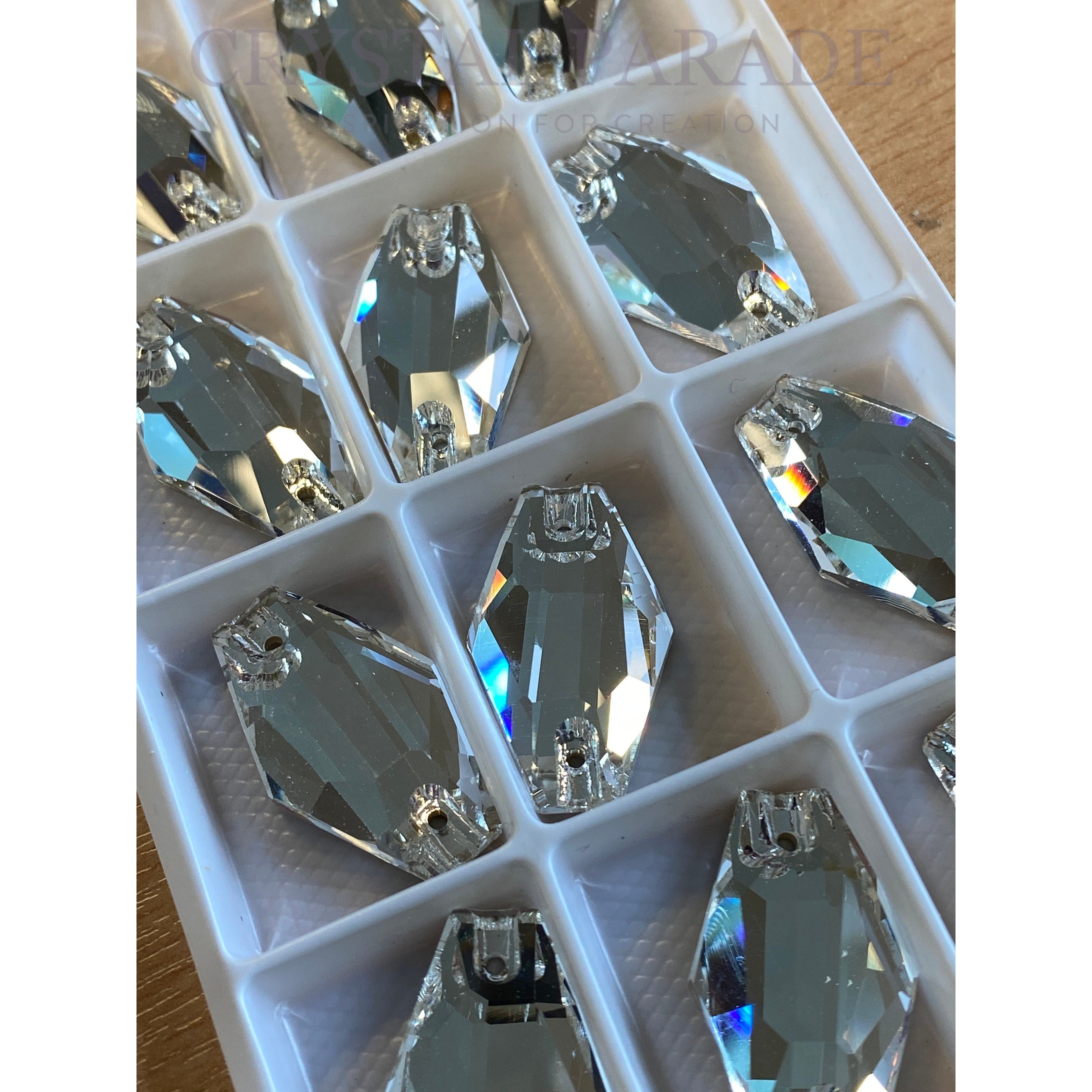 Zodiac Crystal Hexagon Sew on Crystal - Clear