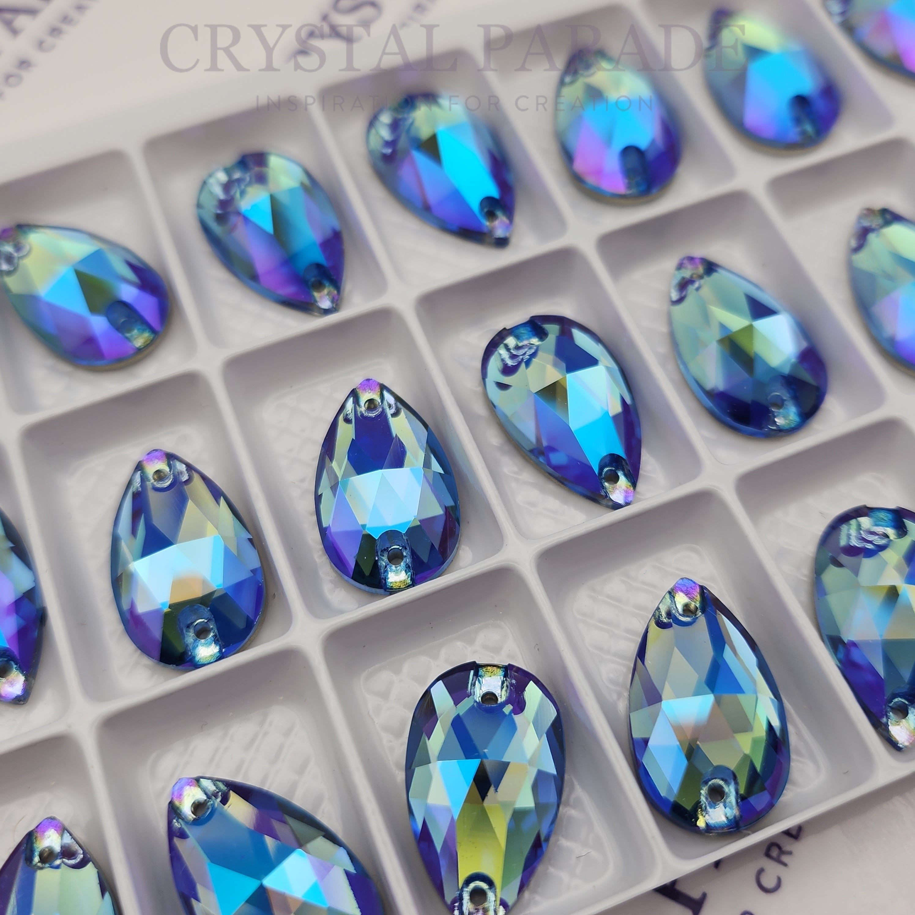 Zodiac Crystal Peardrop Sew on Stone - Sapphire Shimmer