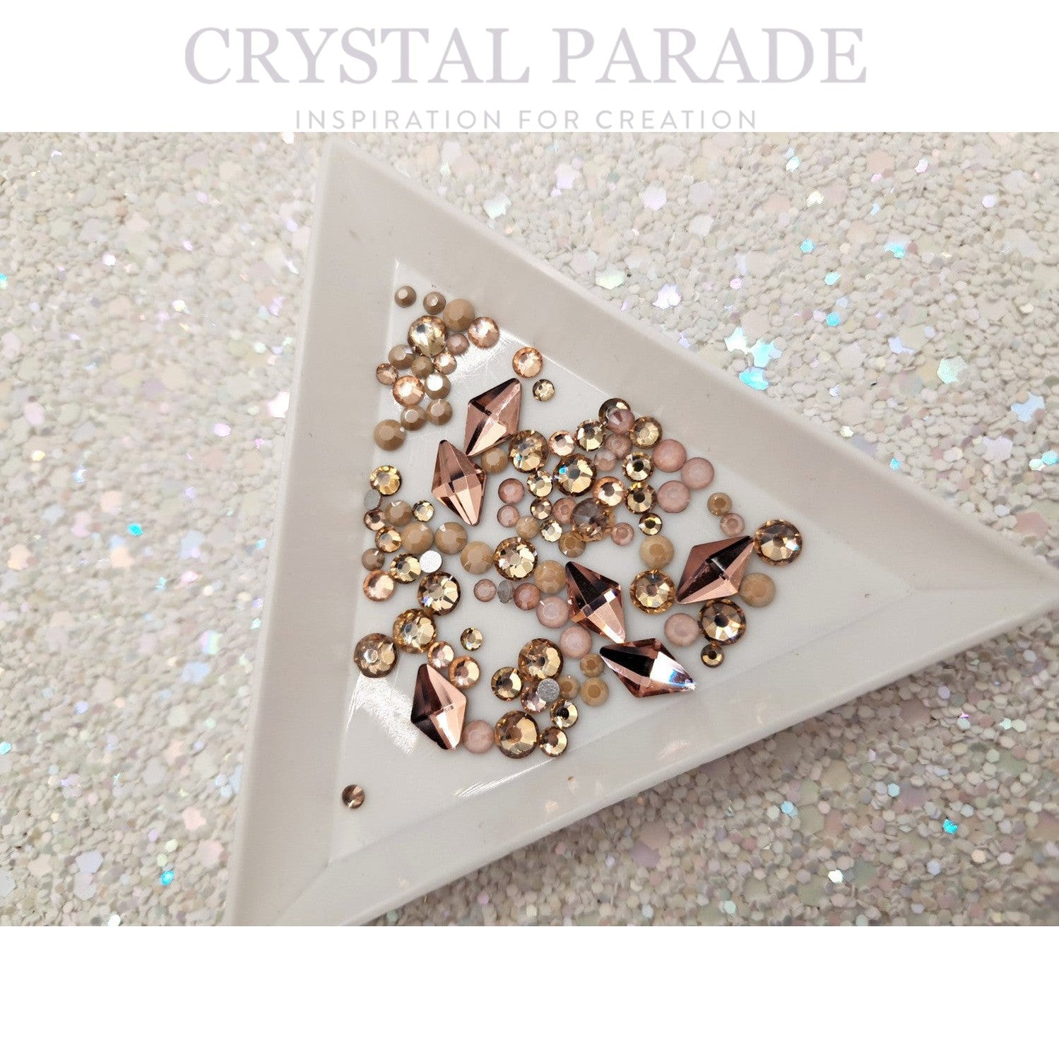 Zodiac Crystal Shape Mix Pack of 100 - Mocha Mousse