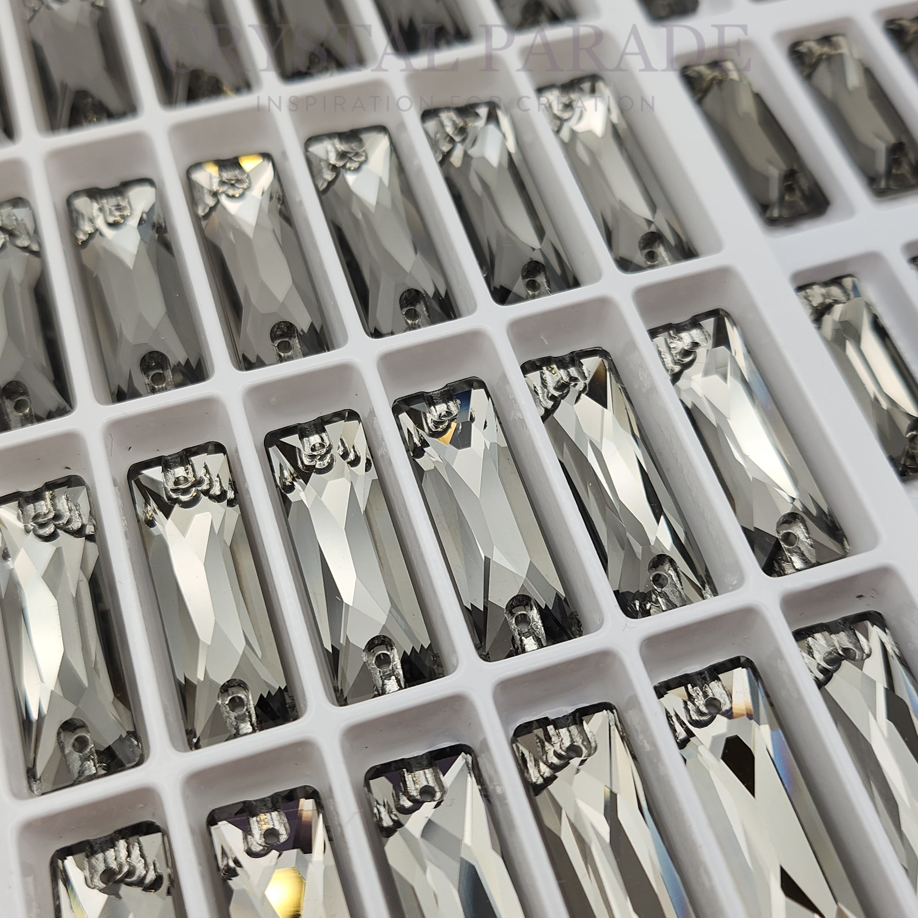 Zodiac Crystal Slim Baguette Sew on Stone - Black Diamond