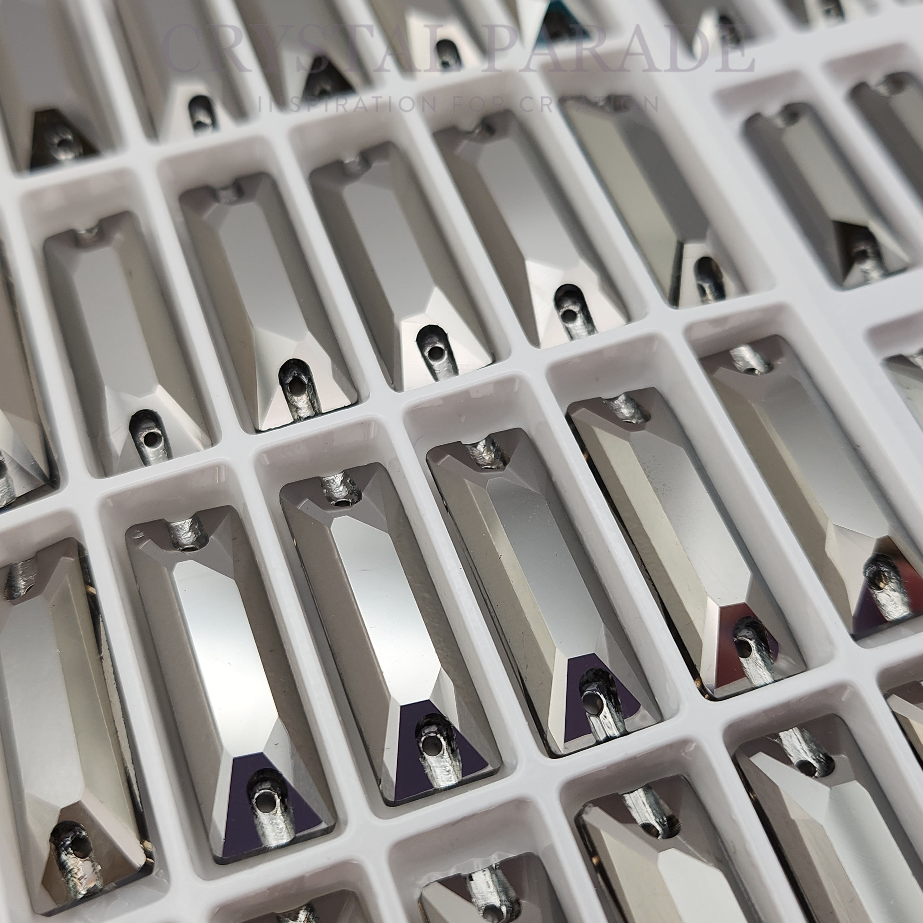 Zodiac Crystal Slim Baguette Sew on Stone - Jet Hematite