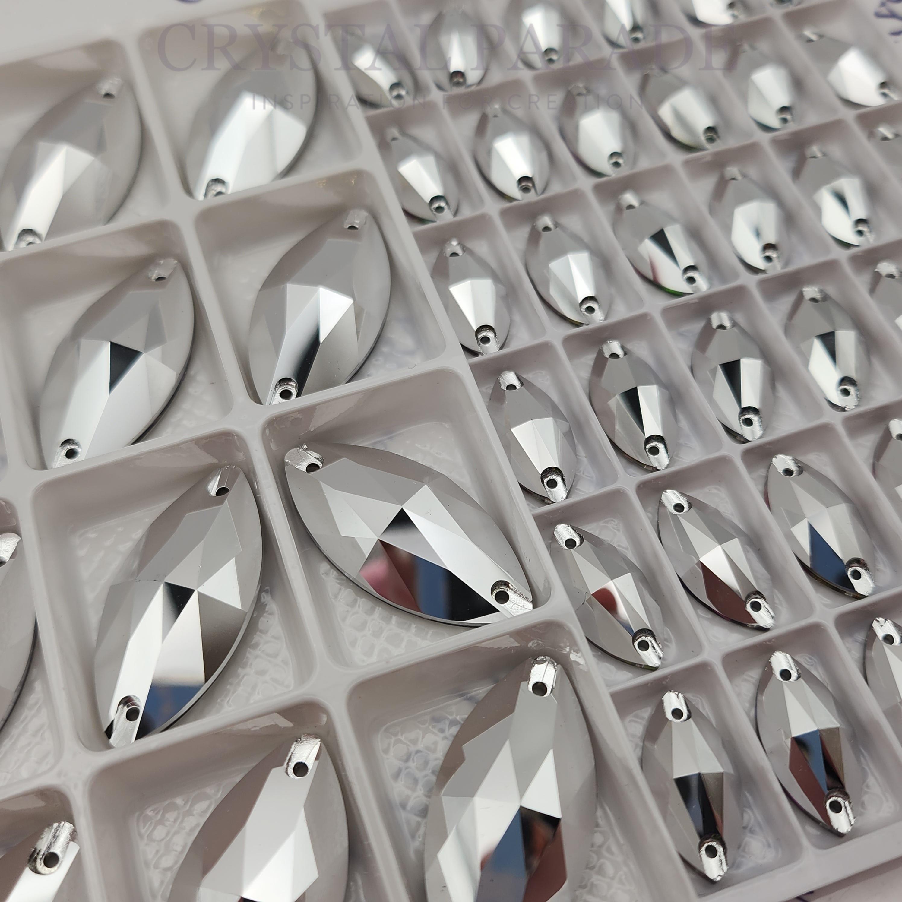 Zodiac Crystal Navette Sew on Stone - Mine Silver