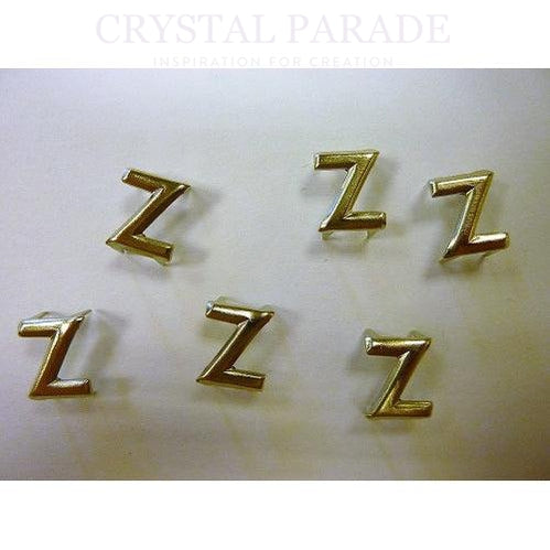 Silver Metallic Alphabet Rivet Stud 1 Piece - Z